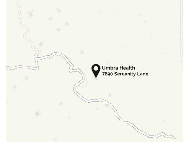 Static map showing Umbra Health office location at 7890 Serenity Lane, Boulder Colorado