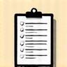 Icon of a clipboard with a checkmark, symbolizing assessment