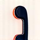 Stylized icon of a phone receiver with subtle radiating waves