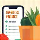 A smartphone screen displaying a generated grocery list next to a full, reusable shopping bag of fresh, healthy ingredients, suggesting convenience.