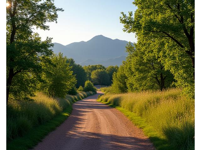 Path leading to iconic Chautauqua Park auditorium with Flatirons in background.
