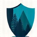 Shield icon with a happy face and a strong immune system symbol, surrounded by a forest.
