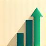 Icon of a building with a growth chart, symbolizing corporate wellness