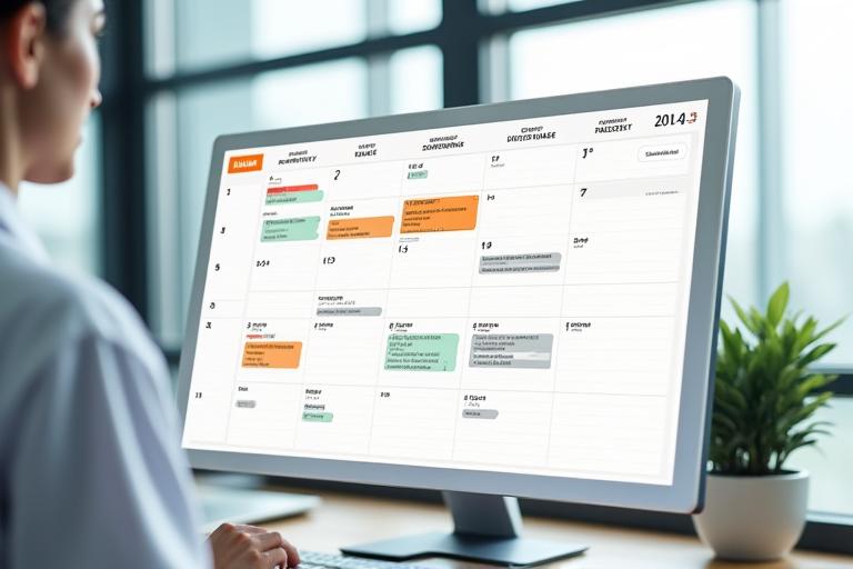 An interactive digital calendar displaying various health screenings with dates, icons for different medical tests, and integration points for local Boulder clinics.